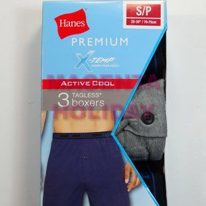 Brand New❤️Hanes Premium X-Temp Comfort Cool 3 Pack Tagless Boxers Men's Size SM